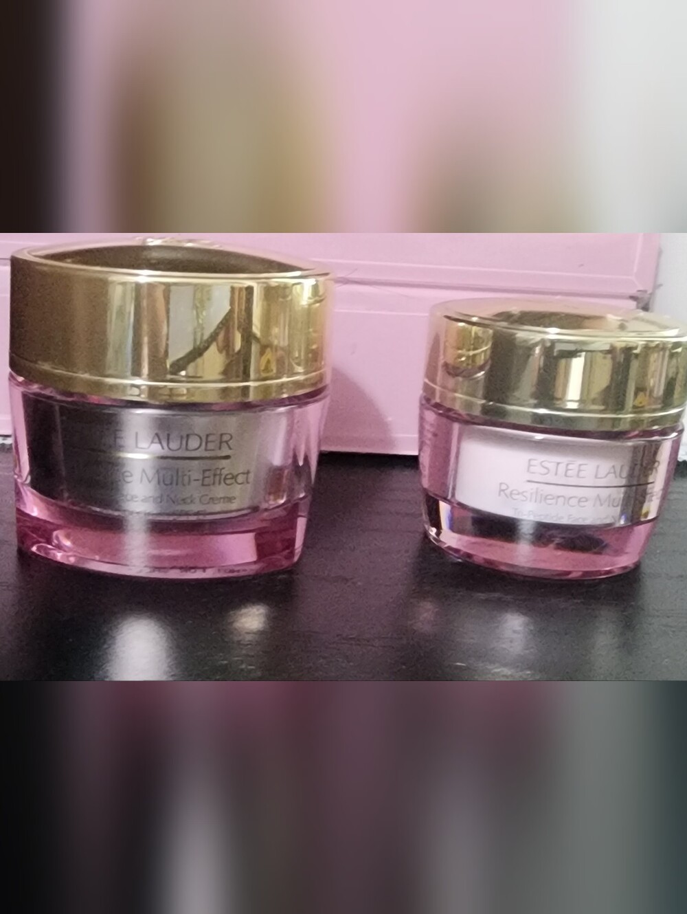 Estee Lauder Pink and Gold Night Moisturizer Jars